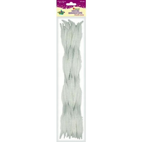 Druciki kreatywne Titanum 30cm Faliste Białe, 15szt